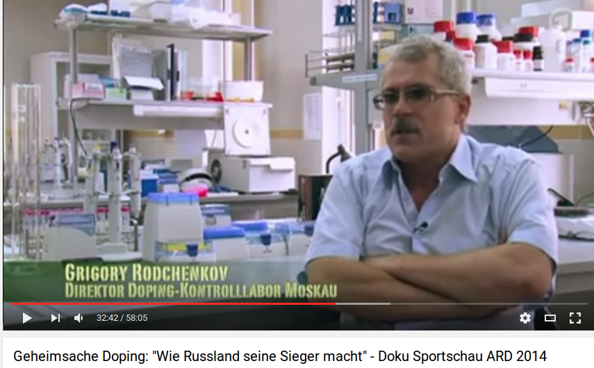 Grigorij Rodtjenkov mens han stadig var leder af det russiske antidopinglaboratorium og nægtede ethver delagtighed i doping. Foto: skærmbillede fra Youtube.